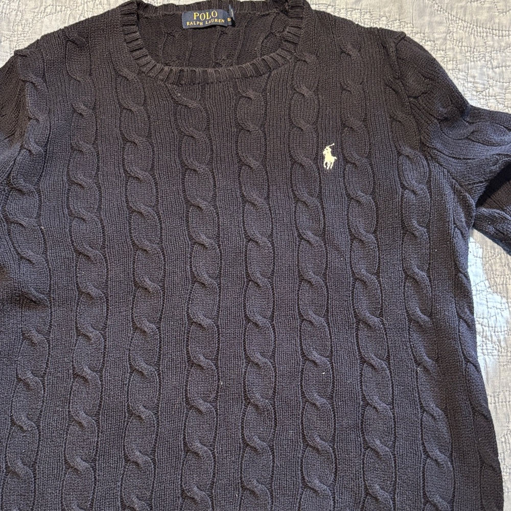 Polo by Ralph Lauren Men's Dark blue Cable Knit Sweater